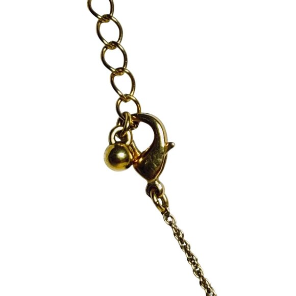 Avon Gold Tone Necklace With Blue & Clear Crystal Cross Pendant Signed NR (5730) - Picture 7 of 8